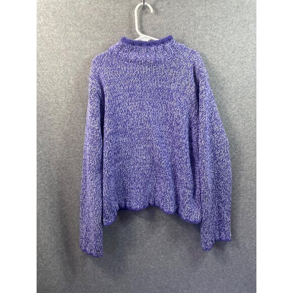 Girl Connection Purple Knit Sweater Ruffle Mock Neck Girls XL(14/16) - Picture 2 of 6